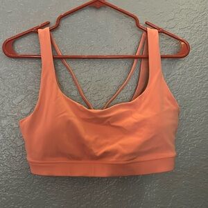 Athleta Pink Orange Exhale Bra for A-C Women Size M Low Cut Low Impact